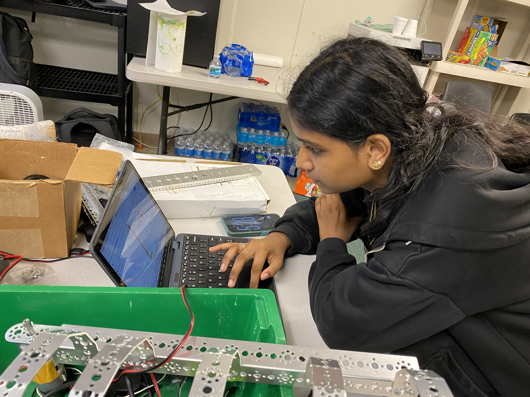 Team debugging code together