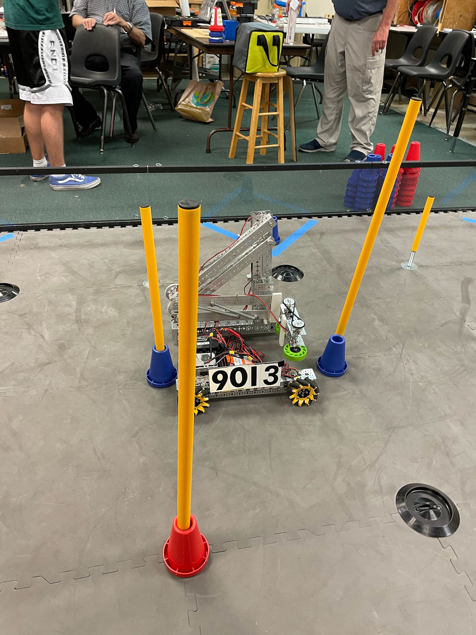 Pit area setup for practice match